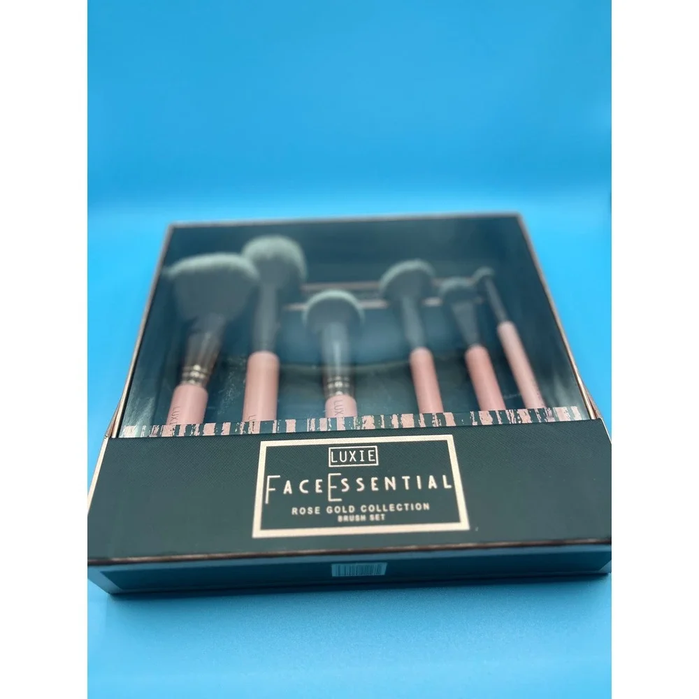 Luxie Face Essential Rose Gold Collection 6 Piece Makeup Brush Set New